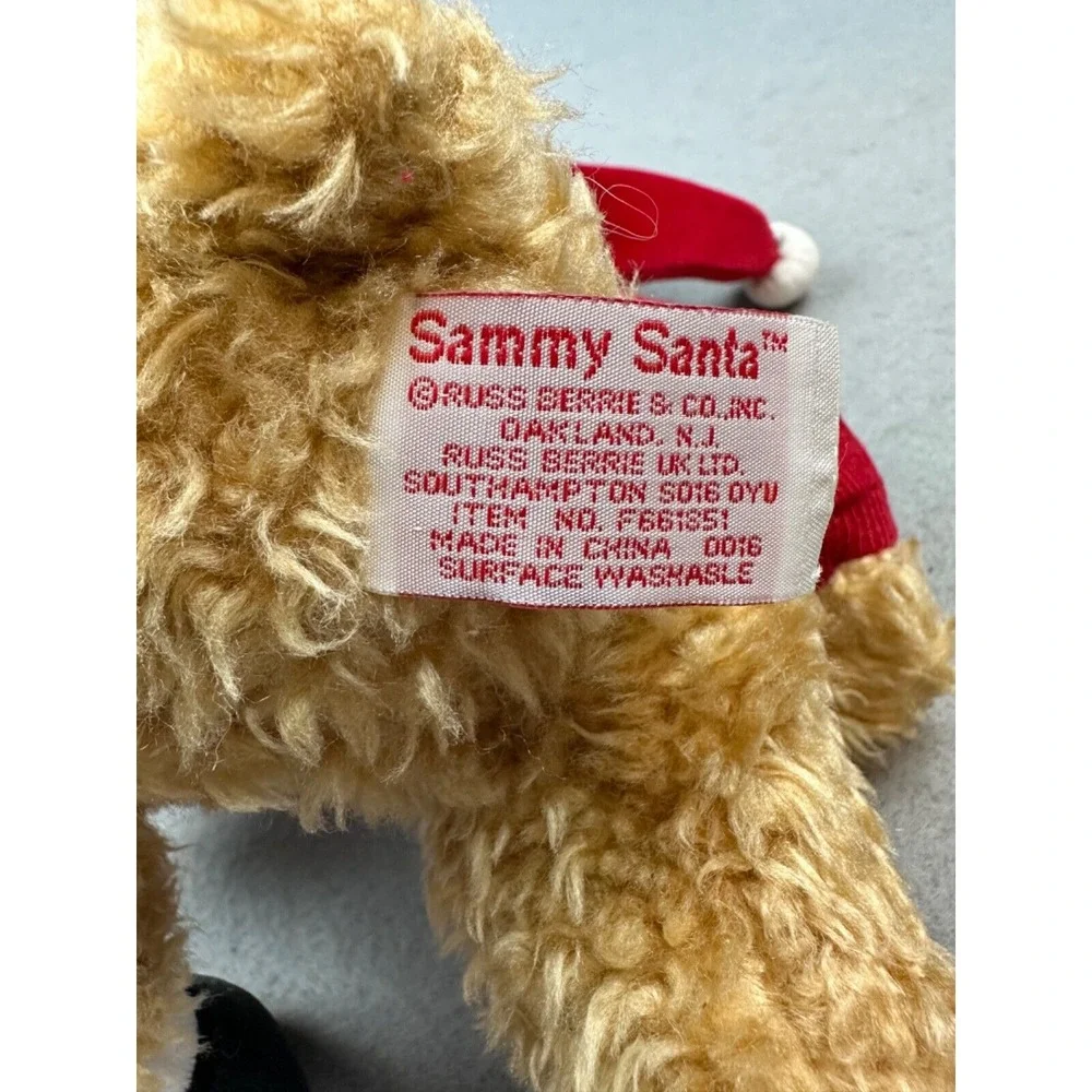 Avon Vintage Russ Berrie Sammy Santa Teddy Bear‎ Christmas Plush Sits 9